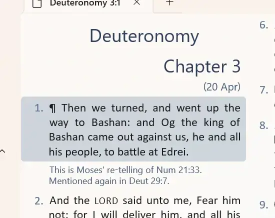 Verse showing new note